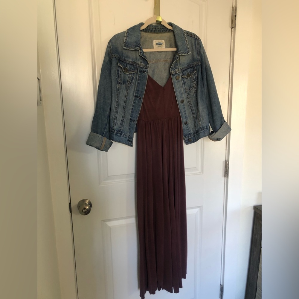 Jacket & Jumpsuit combo, old navy denim jacket, boutique romper